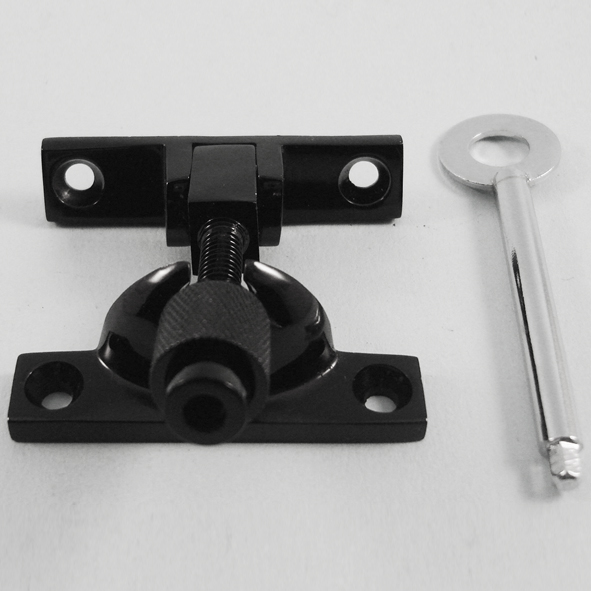 THD185L/BLP • Locking • Black Polished • Locking Narrow Brighton Pattern Sash Fastener